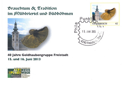 Schmuckkuvert Goldhauben Landesausstellung 2013