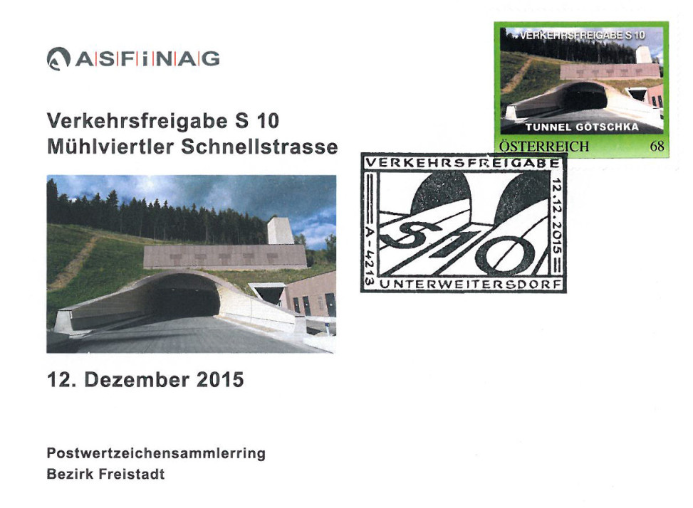 Schmuckkuvert Verkehrsfreigabe S 10 2015